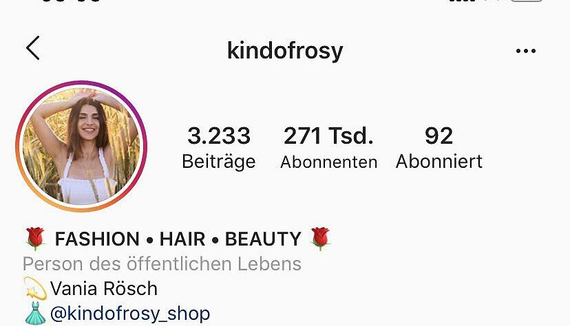 Mehrere tausend Nutzer folgen Vania Rösch auf ihrem Instagram-Kanal. Foto: Screenshot