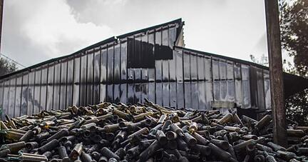 Dieses israelische Weingut wurde vom Feuer zerst&ouml;rt. Im Bergland unweit von Jerusalem ist am Sonntag Medienberichten zufolge ein Waldbrand ausgebrochen, der sich rasch ausbreitete.