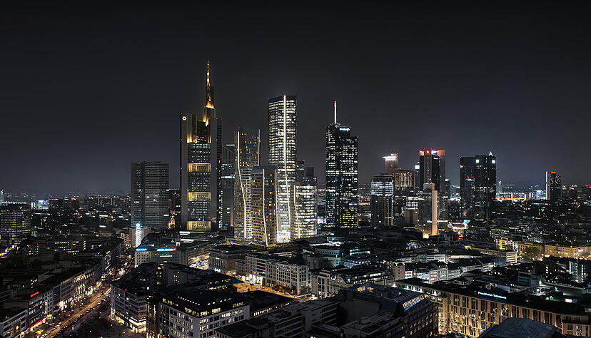 Türme in der Frankfurter Skyline, wo das "Four"-Projekt realisiert wird. Türme in der Frankfurter Skyline, wo das "Four"-Projekt realisiert wird.