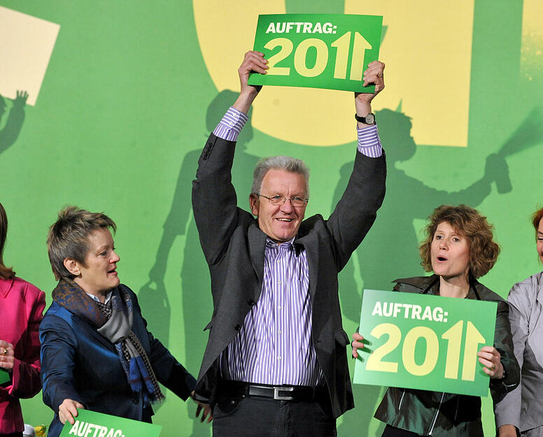 2011 wird Winfried Kretschmann zum Spitzenkandidaten für die Landtagswahl gewählt.  Foto: dpa