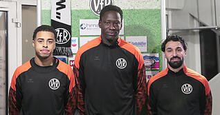 Dritter im Bunde der Neuzug&auml;nge: Nach Angelo Goncalo Ferreira Kakou (links) und Akin Ulusoy (rechts) l&auml;uft auch Baba Mbodji f&uuml;r den VfR Heilbronn auf.