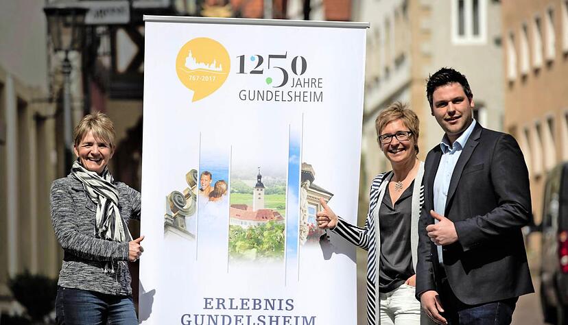 Freuen sich auf die Feierlichkeiten zum runden Geburtstag der Stadt: (v.l.) Vanessa Vorberger, Heike Schokatz und Andreas Vierling.Foto: Wolfgang M&uuml;ller