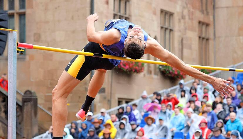 "Die gro&szlig;en Arenen sind toll, aber das hier &ndash; allein die Atmosph&auml;re ist besonders&ldquo;, sagt Hamish Kerr &uuml;ber die Hochsprunganlage auf dem Marktplatz von Heilbronn.