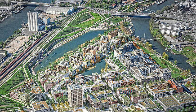 Für welche Bevölkerungsgruppen wird im Neckarbogen künftig gebaut? Die Sozialverbände fordern eine Korrektur der Förderquote.
Visualisierung: Gehrcken