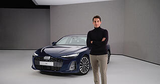 Der scheidende Audi-Technikvorstand Geoffrey Bouquot an der A6 Limousine aus Neckarsulm. Nun verl&auml;sst der Franzose die Marke mit den vier Ringen.