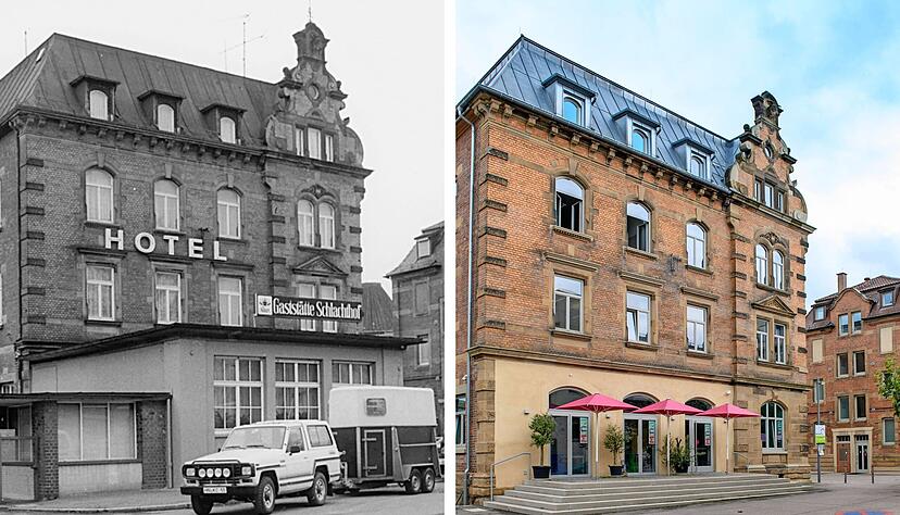 Die Schlachthof-Gaststätte in Heilbronn anno 1986 (links) und heute. Die Schlachthof-Gaststätte in Heilbronn anno 1986 (links) und heute.