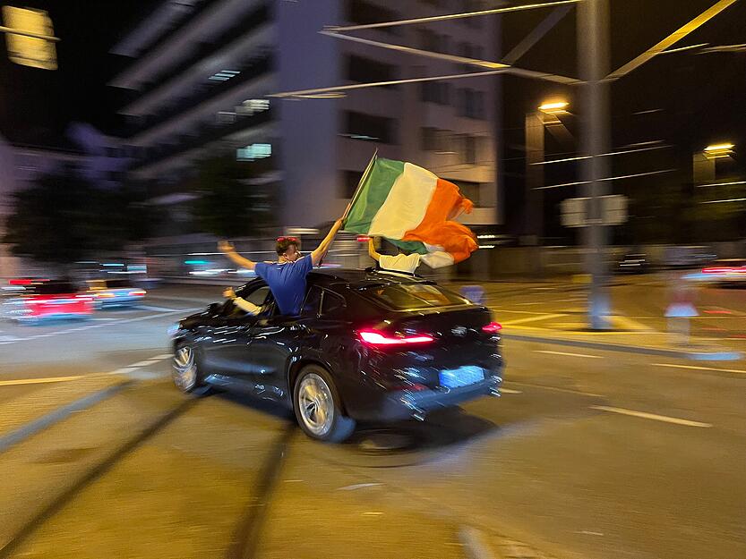 Es wurde viel gehupt auf der Autokorso-Strecke in Heilbronn. Es wurde viel gehupt auf der Autokorso-Strecke in Heilbronn.
