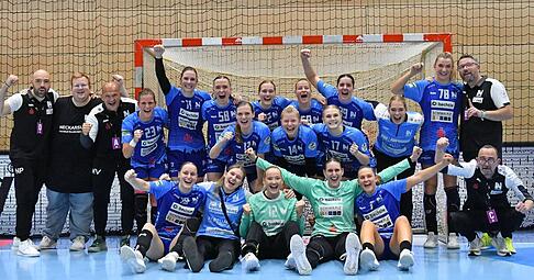 Ein Jubel-Foto mit Erinnerungswert: Erstmals eroberte die Sport-Union Neckarsulm am Samstagabend die Salza-Halle des Thüringer HC. Ein Jubel-Foto mit Erinnerungswert: Erstmals eroberte die Sport-Union Neckarsulm am Samstagabend die Salza-Halle des Thüringer HC.