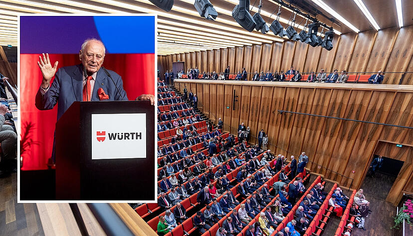 Ohne Manuskript redete Reinhold Würth am Ende des Festaktes, blickte voller Dankbarkeit auf sein Leben zurück und hob dabei auch die Verdienste "meiner lieben Frau" hervor. Ohne Manuskript redete Reinhold Würth am Ende des Festaktes, blickte voller Dankbarkeit auf sein Leben zurück und hob dabei auch die Verdienste "meiner lieben Frau" hervor.