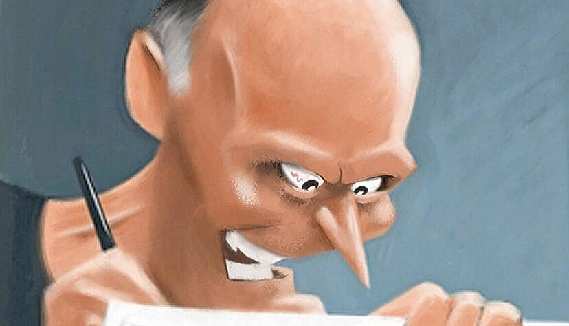 Eigen-Karikatur: Christoph H&auml;rringer, wie er sich selbst sieht.