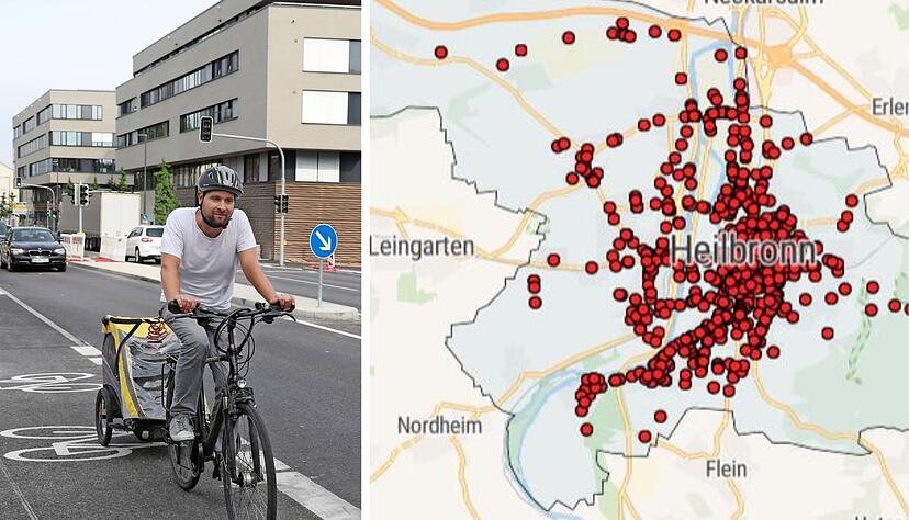 Fahrradunfälle in Heilbronn, Pforzheim und Ulm im Vergleich: Um Böckingens neue Mitte haben es Radfahrer in Heilbronn noch schwer. Die Verkehrsführung ändert sich wegen der laufenden Bauarbeiten immer wieder.