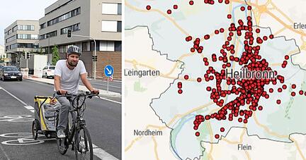 Fahrradunfälle in Heilbronn, Pforzheim und Ulm im Vergleich: Um Böckingens neue Mitte haben es Radfahrer in Heilbronn noch schwer. Die Verkehrsführung ändert sich wegen der laufenden Bauarbeiten immer wieder.