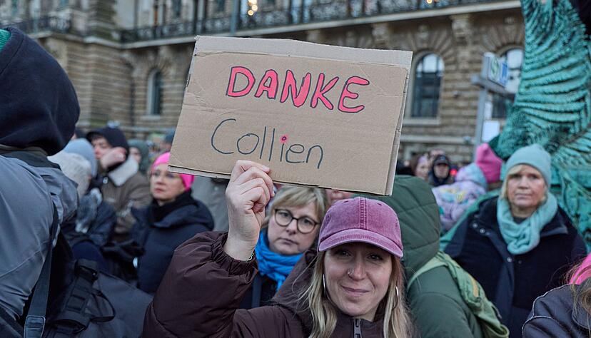 «Danke Collien» war auf einem Plakat zu lesen. «Danke Collien» war auf einem Plakat zu lesen.