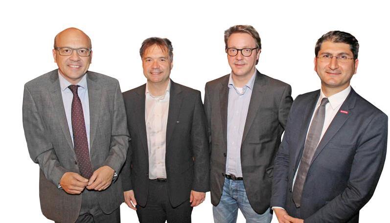 Die Runde der Bewerber: Alexander Throm, Martin Rupp, Michael Preusch, Raid Gharib (v.l.). Foto: Simon Gajer