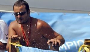 Keri-Anne Payne schlägt nach 10 Kilometern als erste Schwimmerin an. Keri-Anne Payne schlägt nach 10 Kilometern als erste Schwimmerin an.