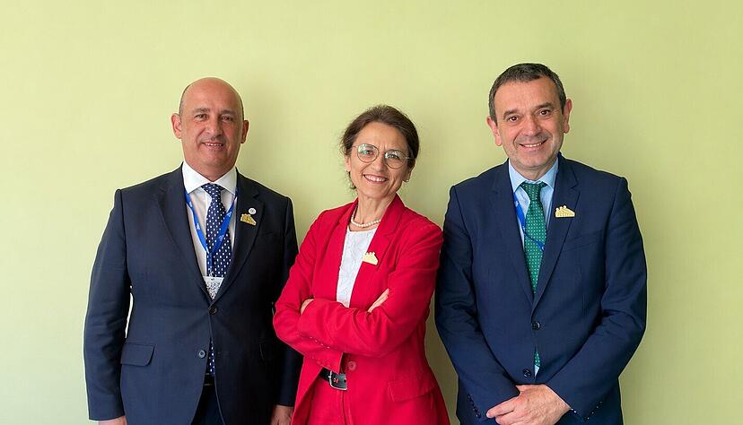 Stephen Vella (Rektor und CEO, Malta College of Arts, Science and Technology), Prof. Dr. Martina Kl&auml;rle (Pr&auml;sidentin, DHBW), Vicente Axta Uribe (Rektor, Mondragon University) (von links)