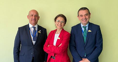 Stephen Vella (Rektor und CEO, Malta College of Arts, Science and Technology), Prof. Dr. Martina Kl&auml;rle (Pr&auml;sidentin, DHBW), Vicente Axta Uribe (Rektor, Mondragon University) (von links)