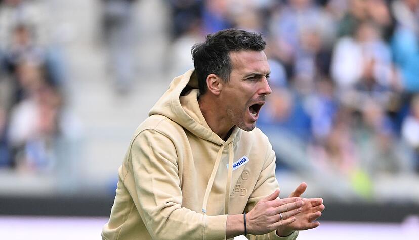 KSC-Trainer Christian Eichner sah ein spannendes Spiel mit vielen Torchancen. KSC-Trainer Christian Eichner sah ein spannendes Spiel mit vielen Torchancen.