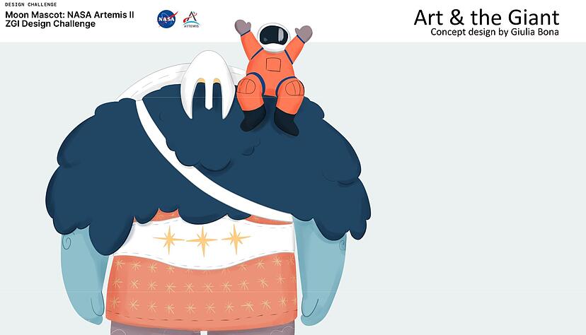So k&ouml;nnte das Maskottchen f&uuml;r die &laquo;Artemis 2&raquo;-Mission aussehen.
