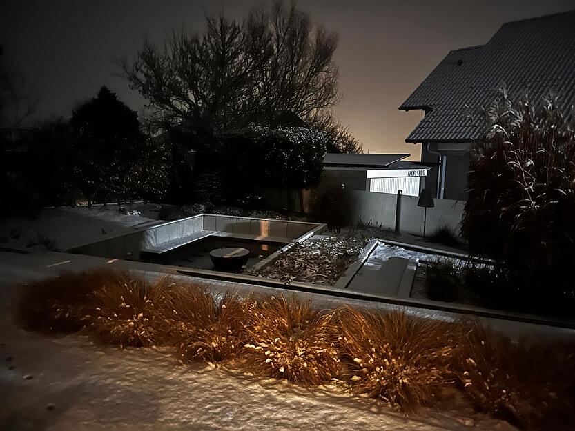 In M&ouml;ckm&uuml;hl (Landkreis Heilbronn) hat sich eine Schneedecke gebildet.
