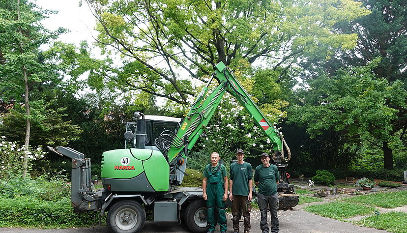 Eingespieltes Team: die Gartenbau- und Bestattungshelfer Robert Tur (seit 33 Jahren dabei), Sascha Schneider (seit neun Jahren dabei), Holger Zwölfer (seit drei Jahren dabei). Eingespieltes Team: die Gartenbau- und Bestattungshelfer Robert Tur (seit 33 Jahren dabei), Sascha Schneider (seit neun Jahren dabei), Holger Zwölfer (seit drei Jahren dabei).