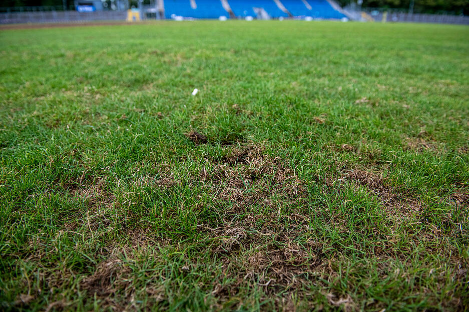 Rasen im Frankenstadion ist nach Ärzte-Konzert ein Acker, Tartanbahn beschädigt Rasen im Frankenstadion ist nach Ärzte-Konzert ein Acker, Tartanbahn beschädigt