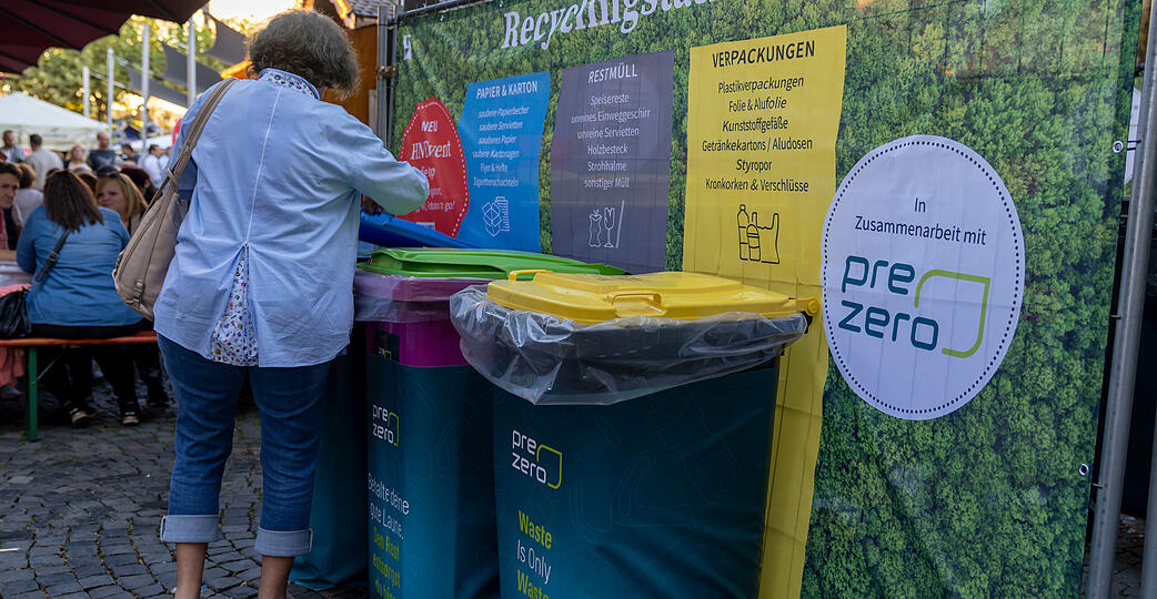 Ein Pfeiler des neuen Nachhaltigkeitskonzepts  im Heilbronner Weindorf sind Müllvermeidung und Wertstoff-Recycling.