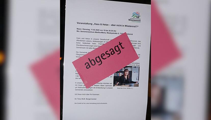 Der geplante Vortrag zu Hass und Hetze wurde kurzfristig abgesagt.