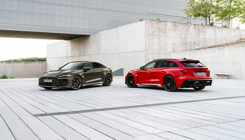 Den neuen Audi RS 5 aus Neckarsulm gibt es als Limousine (links) und als Kombi, der bei Audi immer Avant hei&szlig;t. Erstmals kommt ein Plug-in-Hybrid bei einem RS-Modell zum Einsatz.