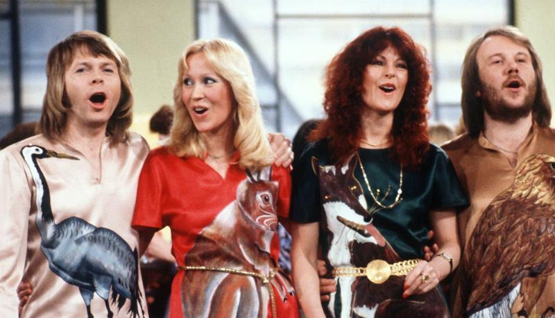Die schwedische Popgruppe Abba 1978 mit (l-r) Bj&ouml;rn Ulvaeus, Agnetha F&auml;ltskog, Anni-Frid Lyngstad und Benny Andersson.