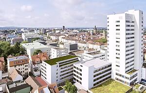 So sollen Neubau und Umbau einmal aussehen: Die N&auml;he zur Innenstadt und zum Hochschulcampus machen die Lage f&uuml;r kleine Wohnungen ideal, sagt der Projektentwickler aus Rastatt.
Visualisierung: Weisenburger