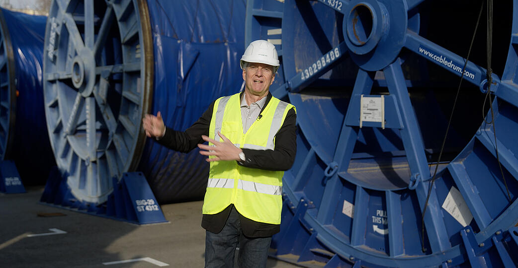 Stimme-Chefredakteur Uwe Ralf Heer hat sich die gro&szlig;en Lagerst&auml;tte f&uuml;r die Suedlink-Kabel angeschaut.