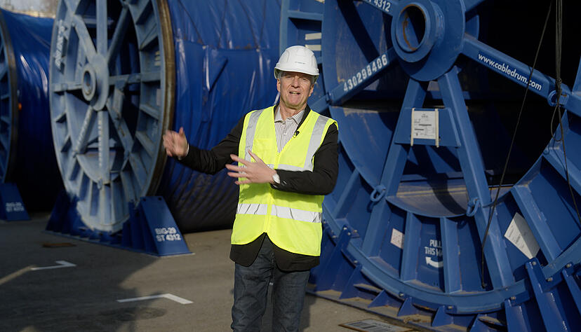 Stimme-Chefredakteur Uwe Ralf Heer hat sich die gro&szlig;en Lagerst&auml;tte f&uuml;r die Suedlink-Kabel angeschaut.