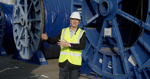 Stimme-Chefredakteur Uwe Ralf Heer hat sich die gro&szlig;en Lagerst&auml;tte f&uuml;r die Suedlink-Kabel angeschaut.