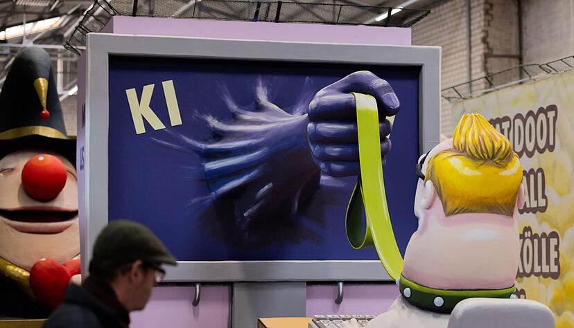 Auch die Gefahren durch KI werden im K&ouml;lner Rosenmontagszug thematisiert.