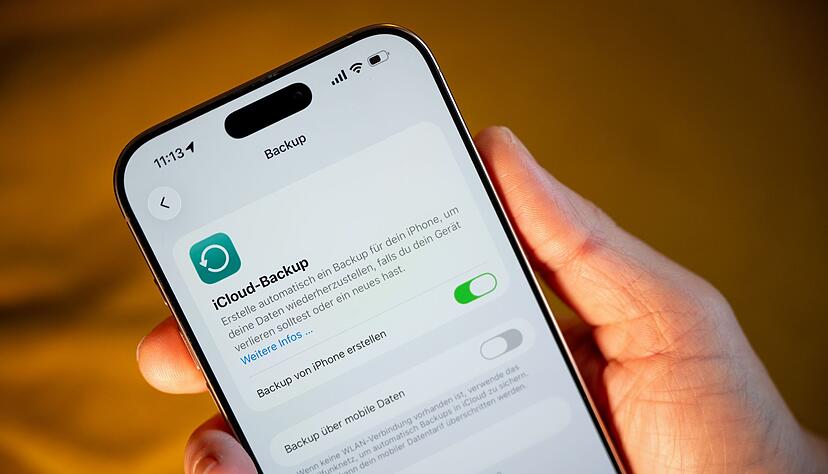 Auf der sicheren Seite: Auf diesem iPhone ist das iCloud-Backup aktiviert.