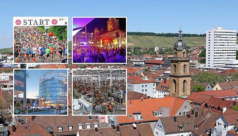 In Heilbronn stehen 2024 Traditionsveranstaltungen wie Trollinger Marathon (von links oben im UZS) und Weindorf auf dem Programm. Keine Zukunft gibt es für den Karosseriebau von Magna Steyr Car Structures in Heilbronn. Im KI-Park Ipai soll dieses Jahr der Spatenstich erfolgen. In Heilbronn stehen 2024 Traditionsveranstaltungen wie Trollinger Marathon (von links oben im UZS) und Weindorf auf dem Programm. Keine Zukunft gibt es für den Karosseriebau von Magna Steyr Car Structures in Heilbronn. Im KI-Park Ipai soll dieses Jahr der Spatenstich erfolgen.