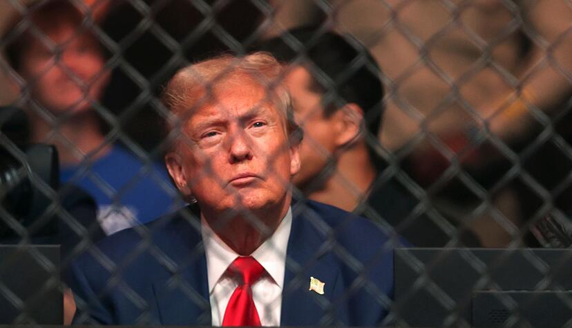 Trump gilt als Fan der Kampfsport-Liga UFC und sa&szlig; mehrfach selbst im Publikum. (Archivbild)