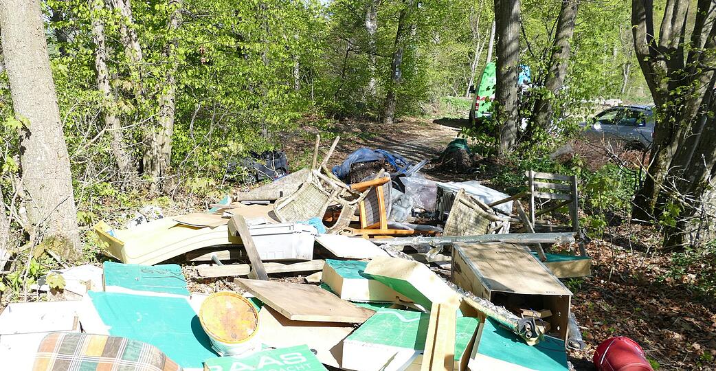 In dem M&uuml;llberg befinden sich neben s&auml;mtlichen Unrat auch &Ouml;lkanister mit Alt&ouml;l.