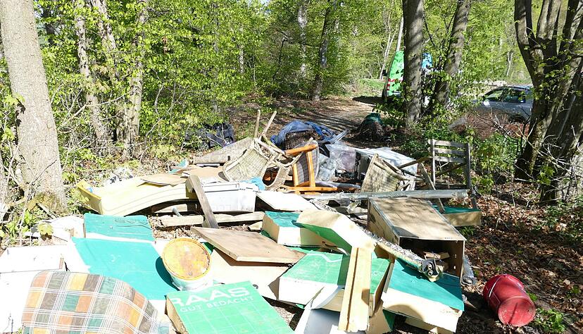In dem M&uuml;llberg befinden sich neben s&auml;mtlichen Unrat auch &Ouml;lkanister mit Alt&ouml;l.