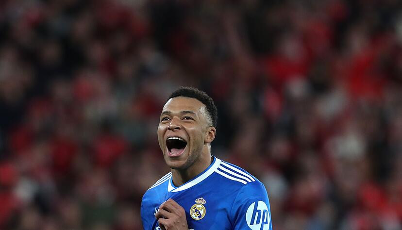 Superstar Kylian Mbapp&eacute; feiert den Sieg von Real Madrid.