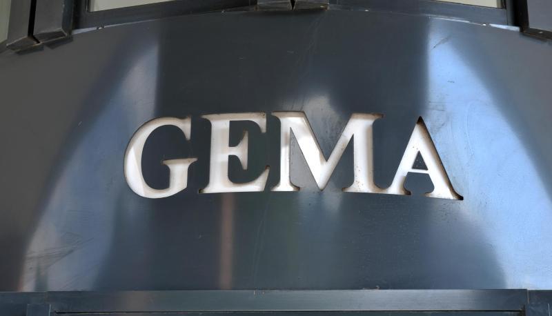 Blick auf den Eingang des Musikrechtevertreters Gema. Blick auf den Eingang des Musikrechtevertreters Gema.