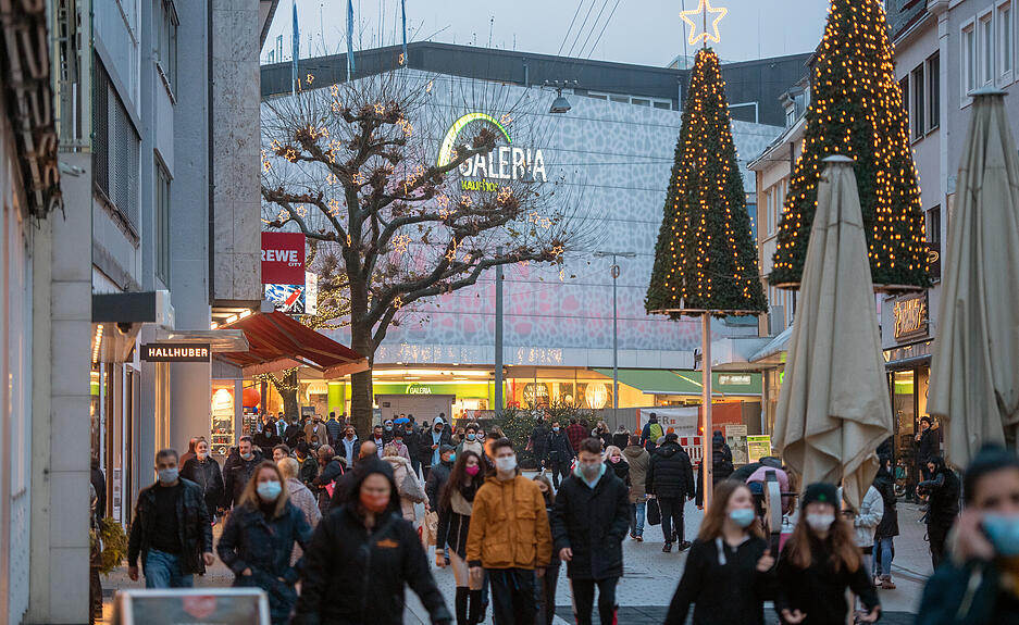 Heilbronner Fußgängerzone vor dem drohenden Lockdown Heilbronner Fußgängerzone vor dem drohenden Lockdown