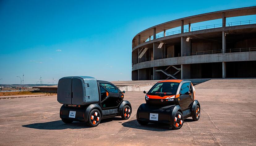 Für Pizzakartons und Co.: Alternativ zum Duo bietet Mobilize den Bento (links) an, der zumindest ein paar Dinge mehr transportieren kann.