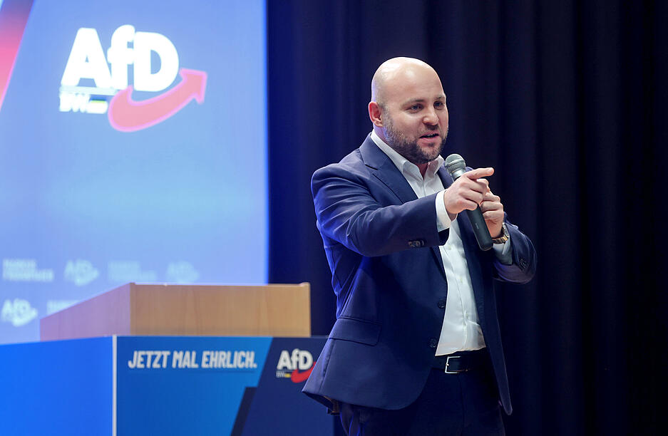 Wird als &bdquo;erster blauer Ministerpr&auml;sident in Deutschland&ldquo; angek&uuml;ndigt: AfD-Spitzenkandidat Markus Frohnmaier.