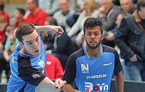 Ohne Erfolgserlebnis: Florian Bluhm und Ronit Bhanja (rechts) blieben am Wochenende in Einzel und Doppel sieglos.