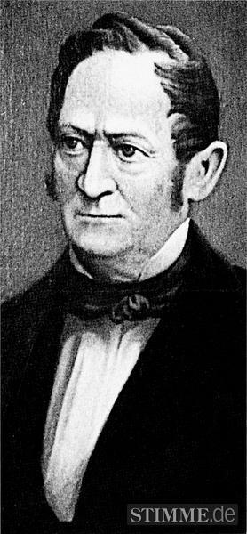 Firmengründer Carl-Heinrich Theodor Knorr (undatiert).
Auftakt des Firmenimperiums: Am 29. August 1838 eröffnet Knorr ein Spezereiwarengeschäft in der Heilbronner Kaiserstraße. Kurze Zeit später erhält er die Baugenehmigung für eine Zichorienfabrik in der heutigen Bahnhofsvorstadt.