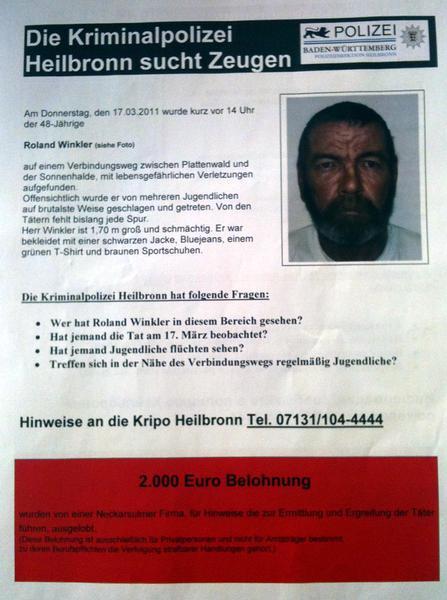 Zeugensuche: Die Polizei wandte sich am 18. März mit diesem Flugblatt an die Öffentlichkeit.