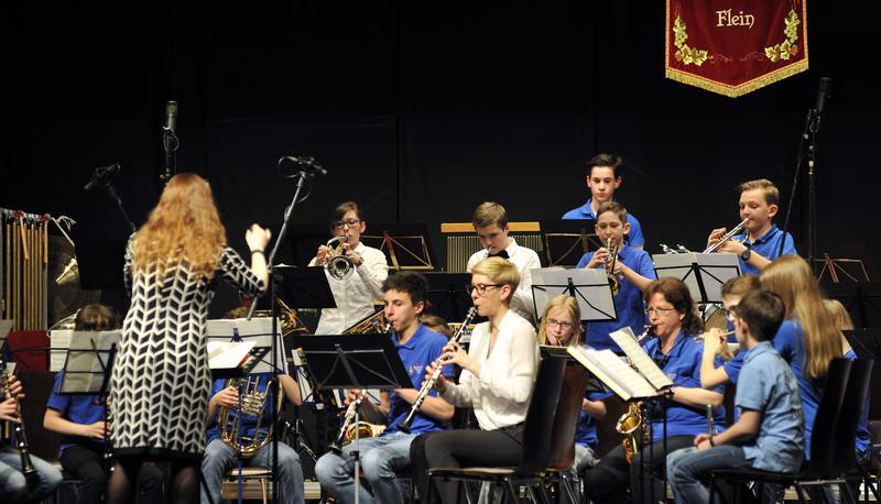 Auch die Bläserklasse und Jugendkappelle unter Leitung von Annette Burkhardt zeigte ihr Können.
Foto: Thomas Braun