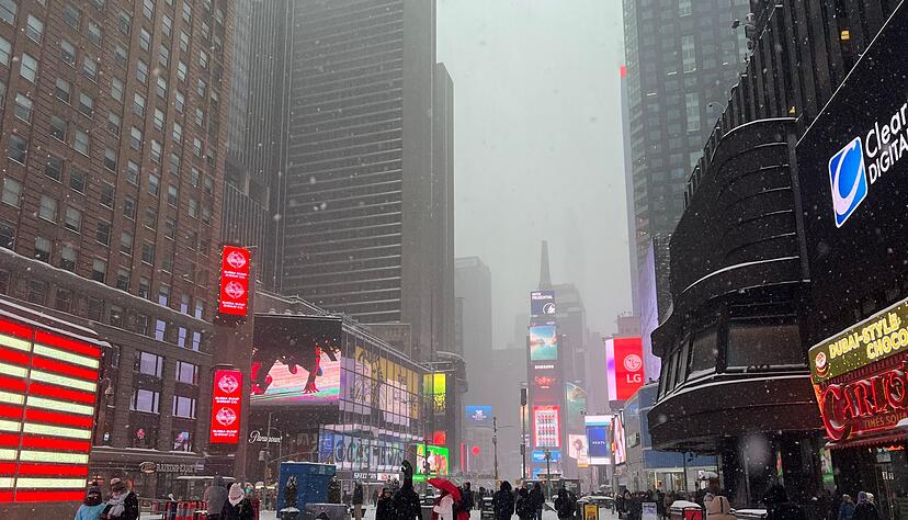 Deutlich weniger los - der Times Square.